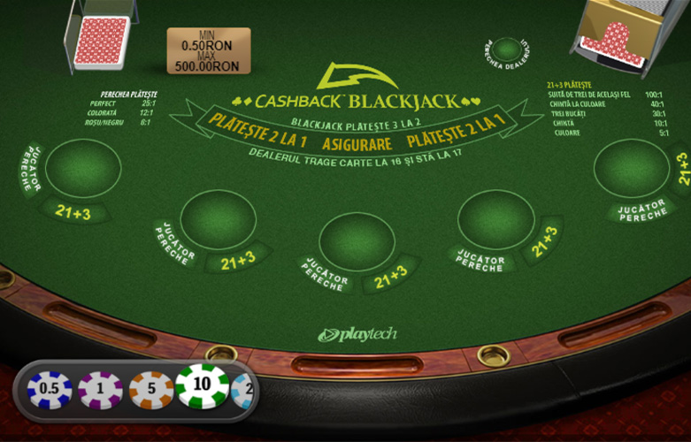 Blackjack Cashback cu mize mici
