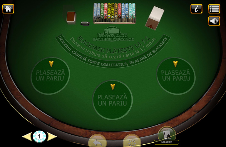 Blackjack Double Exposure cu mize mici