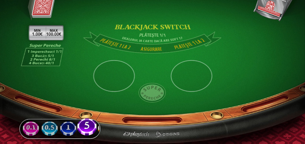 Blackjack Switch cu mize mici