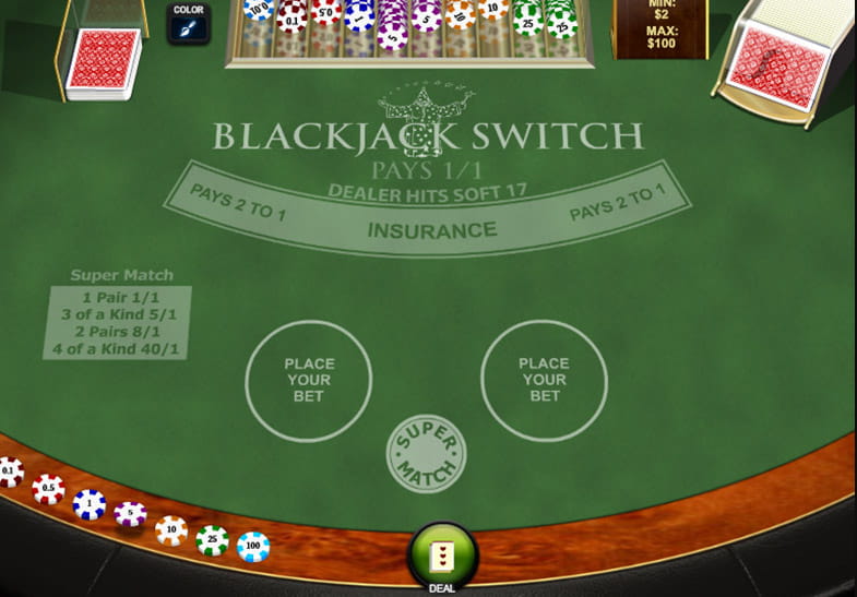 Blackjack Switch în varianta demo
