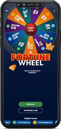 Fortune Wheel în aplicația Frank Casino