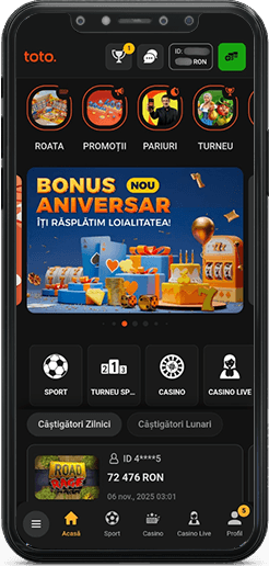 Bonus activ în aplicația TotoGaming Casino