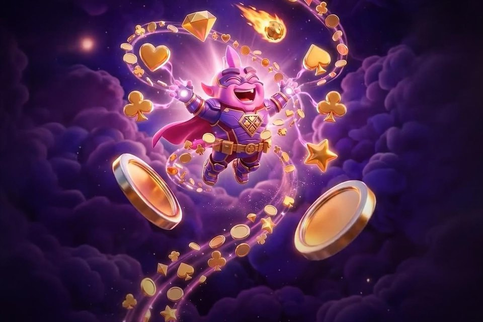 Personaj Swiper în costum de supererou, printre monede și simboluri de cărți, imagine pentru programul VIP Swiper