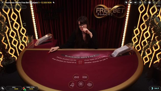 Bucharest Infinite Free Bet Blackjack la Swiper Casino