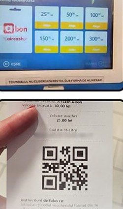 Terminal de plată de unde cumperi un voucher Abon de 25 RON