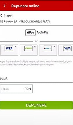 Alege Apple Pay ca metodă de depunere