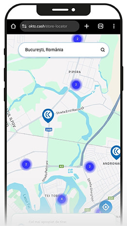 Harta cu stațiile de plată unde poate fi plătit bonul generat.