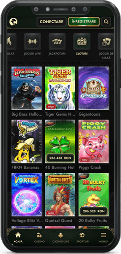 Categoria Sloturi în aplicația Don.ro