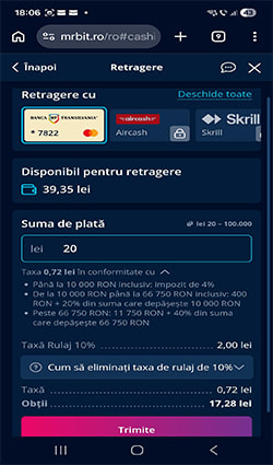 Pasul 4 completează suma pe care o retragi