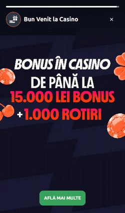 Ecranul Bun venit la Casino din contul Betano, cu pachetul de bun venit pentru cazinou