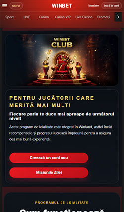 Secțiunea de program VIP din contul de jucător
