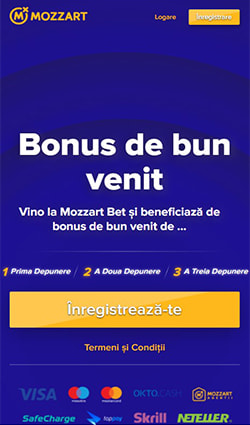 Ofertă bonus propusă de casa de pariuri online Mozzart.