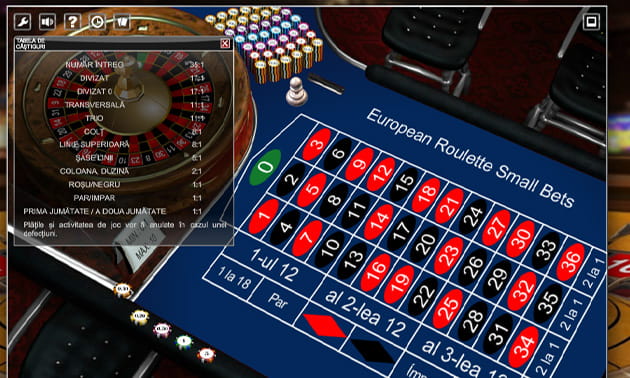 Imagine cu Ruleta Europenă Small Bets cu pariuri mici