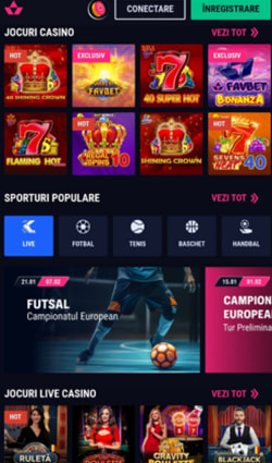 Crearea unui cont la Favbet Casino - Pasul 1