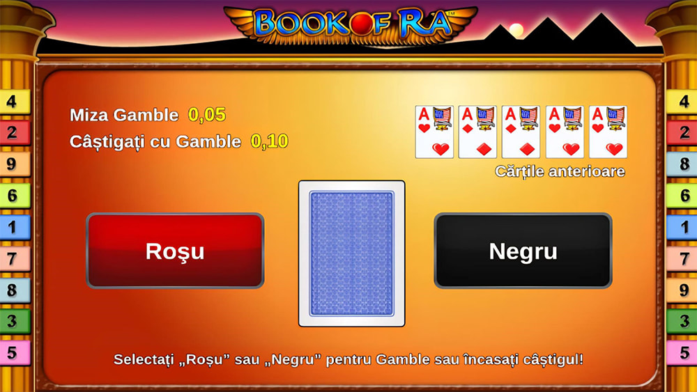 Funcția Gamble la slotul Book of Ra