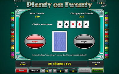 Functia Gamble a slotului Plenty on Twenty