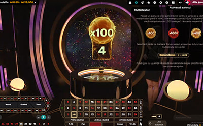 Pariurile și multiplicatorii de la jocul Gravity Roulette live