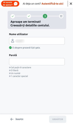 Procesul de înregistrare la Betano - Pasul 3