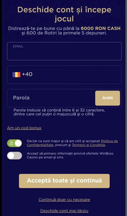 Înregistrarea unui cont la cazinou online pentru rotiri gratuite