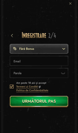 Introducere e-mail și parola la Don Casino
