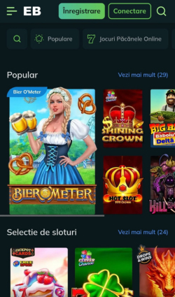 Pagina principală cu butonul de înregistrare la Excelbet Casino