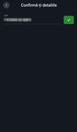 Câmpuri pentru introducerea datele personale cerute