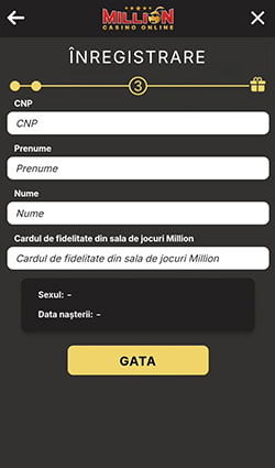 Introducerea CNP-ului la Million Casino