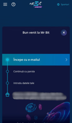 Pașii pe care trebuie să îi urmezi pentru înscrierea la Mr Bit Casino