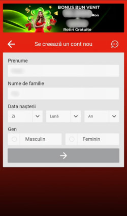 Introducerea numelui la Winbet Casino