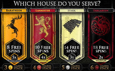 Jocuri cu runde gratuite si multiplicator la Game of Thrones