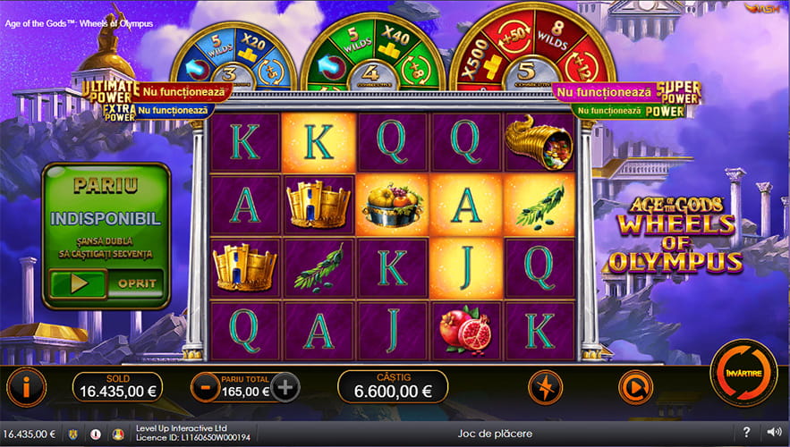 Age of Gods Wheels of Olympus de la Playtech
