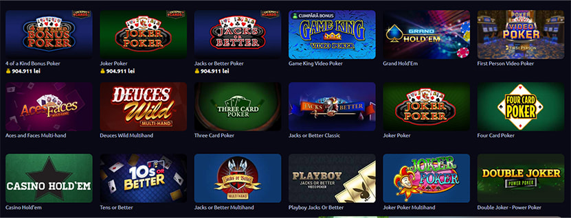 Selecția de video poker și alte jocuri de masă de la Betano Casino