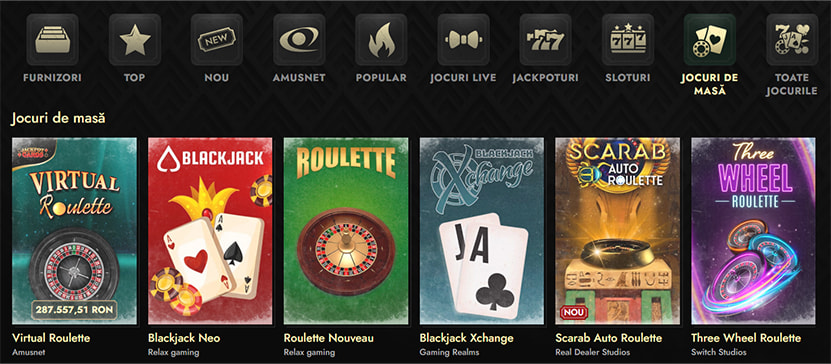 Jocuri de masă RNG la Don.ro Casino