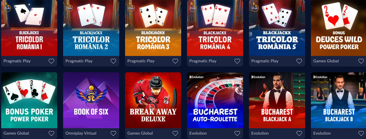Selecția de jocuri de masă de la Royal Slots casino