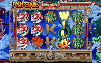 Funcția re-rotire la slotul Koi Gate