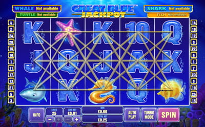 25 de linii de câștig Great Blue Jackpot slot