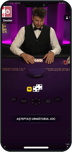 Blackjack live pe mobil