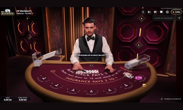 Masă VIP de blackjack live
