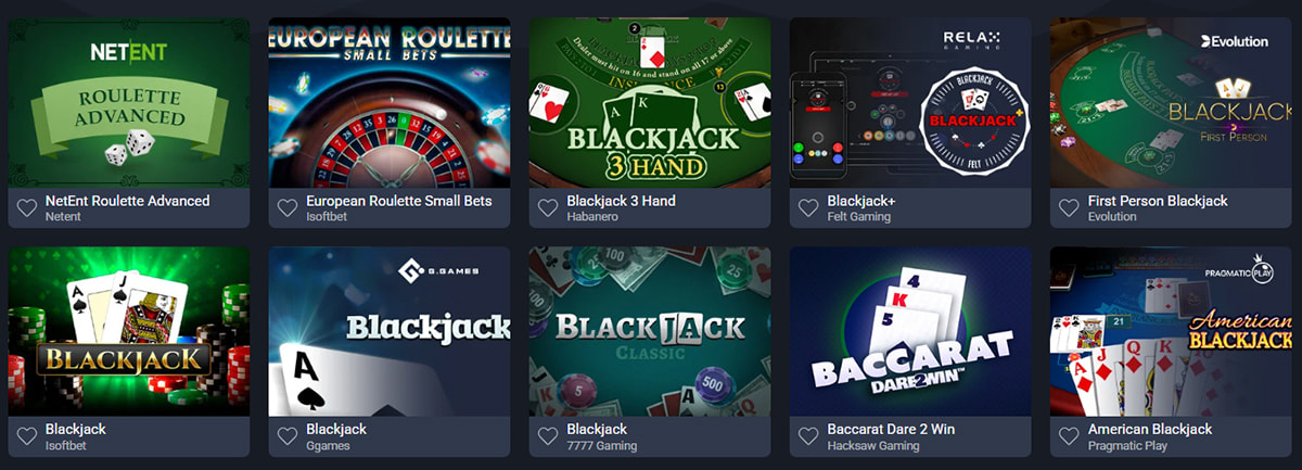 Selecția de jocuri de masă RNG de la Frank Casino
