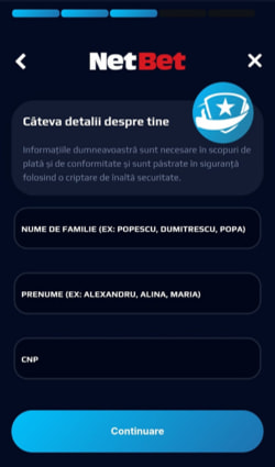 Cum să faci un cont la NetBet - Pasul 3