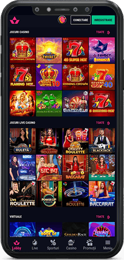 Pagina principală a aplicației Favbet