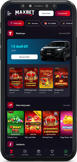 Pagina principală a aplicației MaxBet