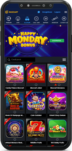 Pagina principală Mozzart Casino pe mobil