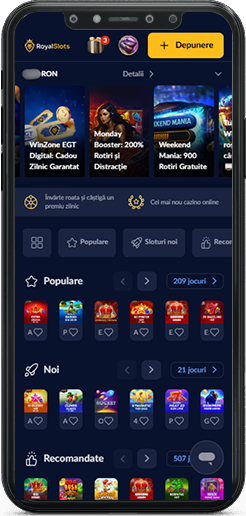Pagina principală Royal Slots Casino pe mobil