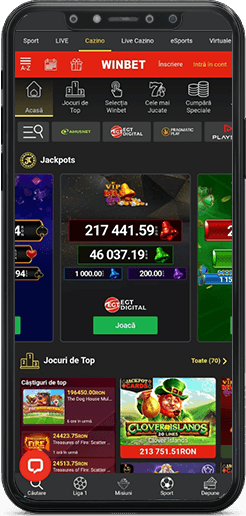 Pagina principală Winbet Casino pe mobil