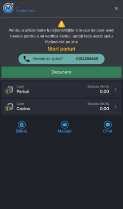 A patra pagină de înregistrare cu contul de jucător și mesajul de verificare