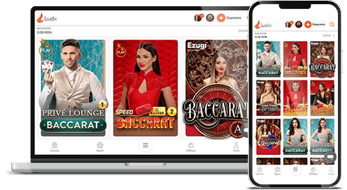 O parte din mesele de baccarat de la Luck