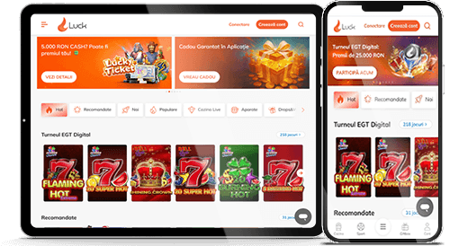 Site-ul Luck Casino deschis pe telefon