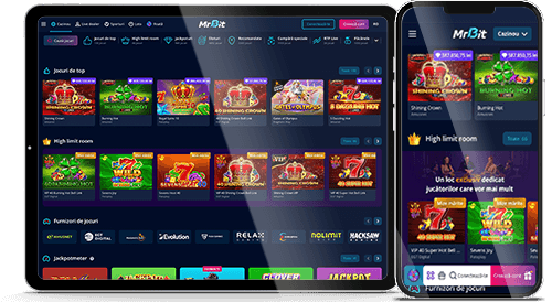 Site-ul Mr Bit Casino deschis în browserul telefonului