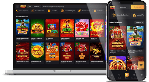 Site-ul cazinoului Joker Casino pe desktop și mobil